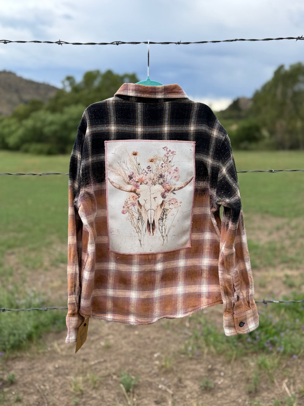 Upcycled Girls Flannel Shirt Size 8