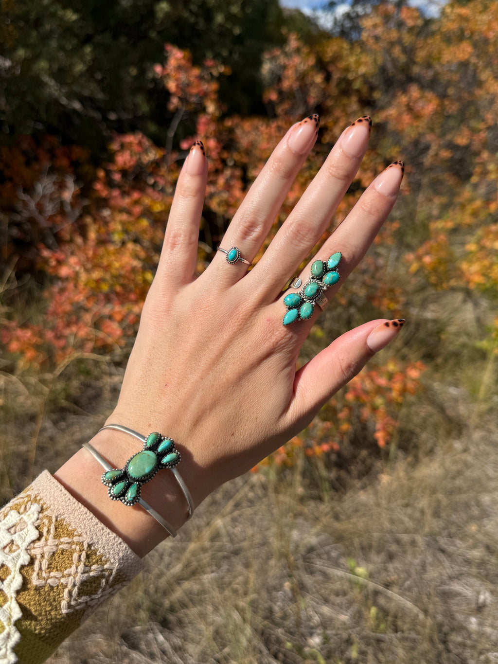 Handmade Sterling Silver Kingman Turquoise Adjustable Ring