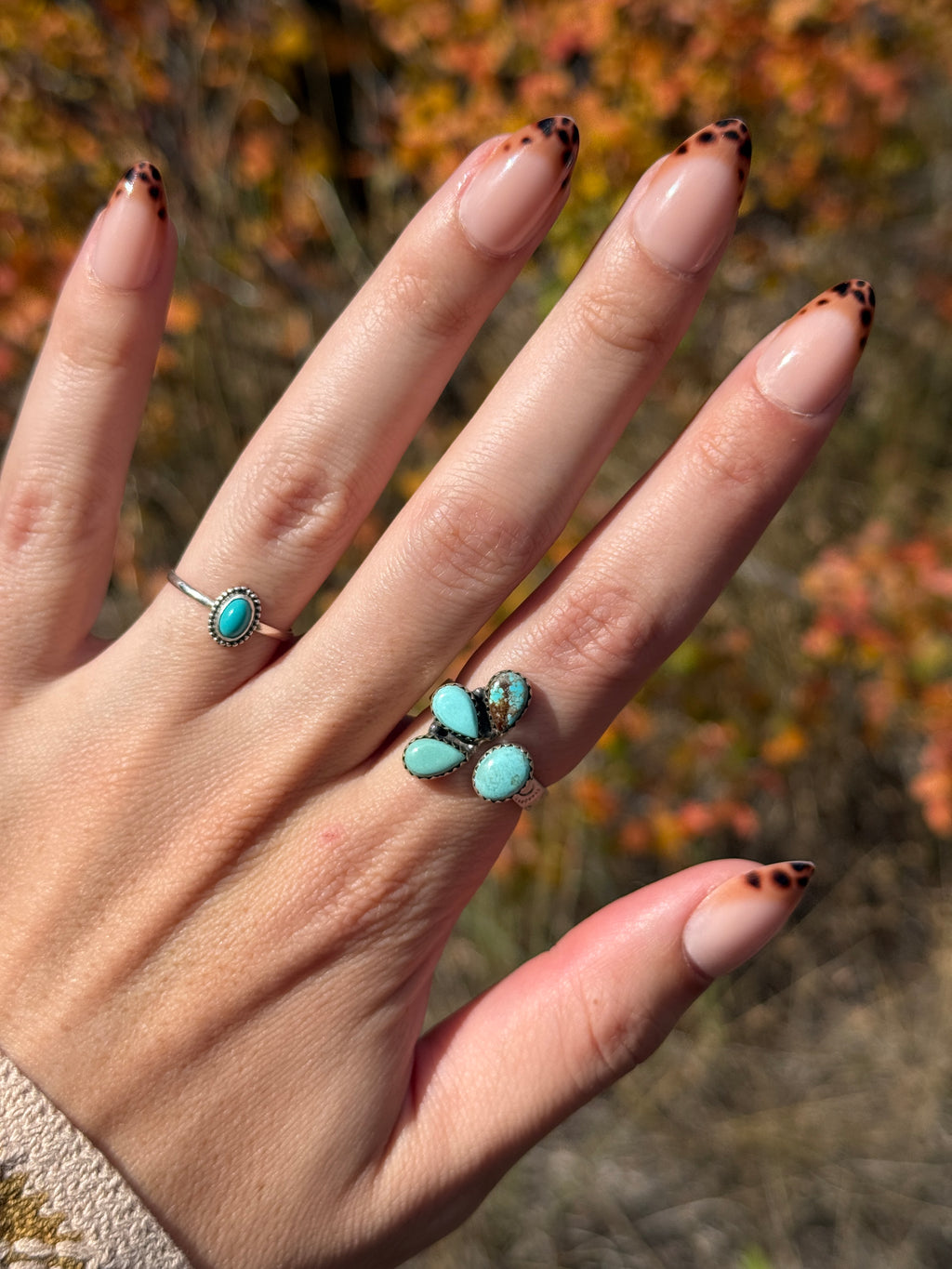 Handmade Sterling Silver Number 8 Turquoise Adjustable Ring