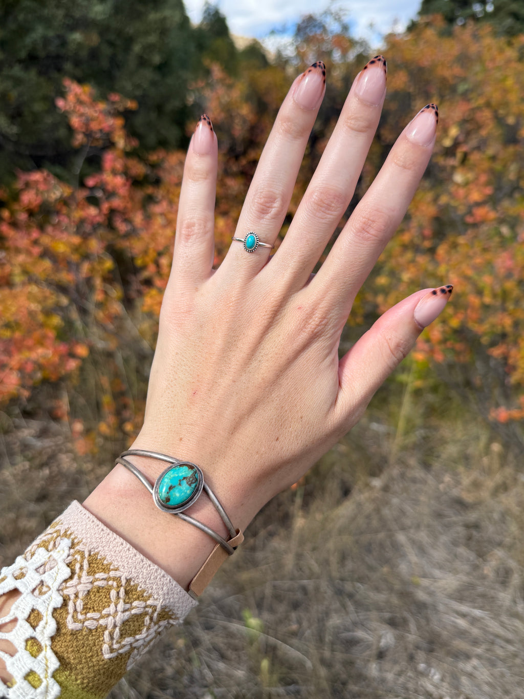Fred Maloney Artist Signed Navajo Nevada Turquoise Bracelet