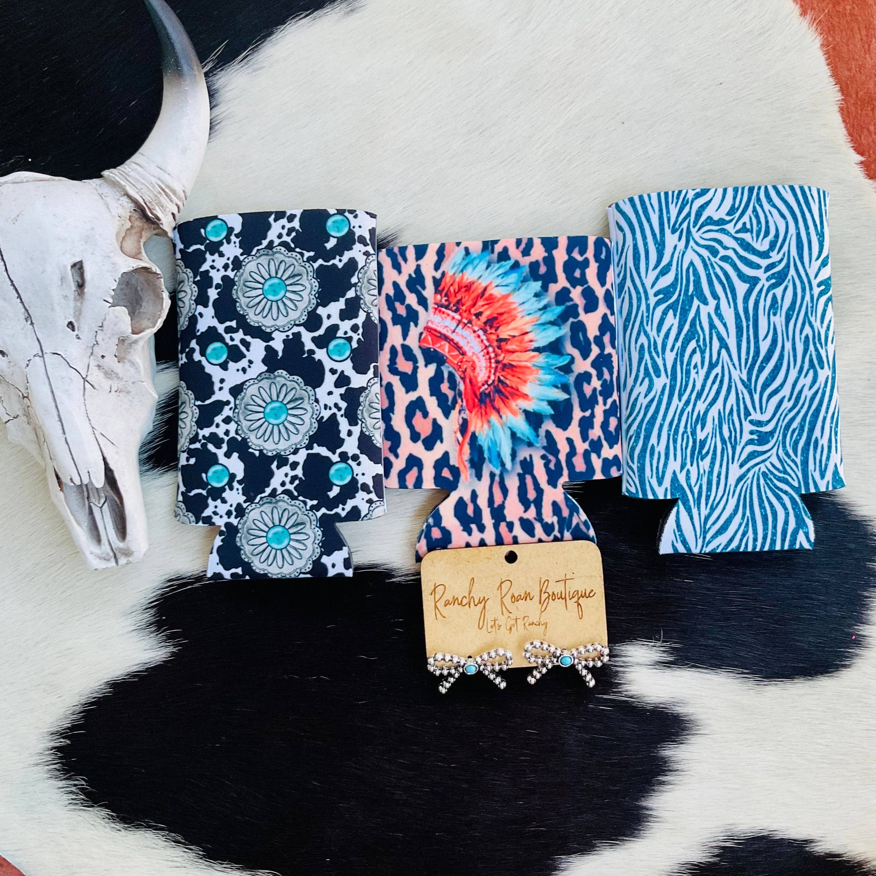 Western Headdress Leopard Regular Koozie