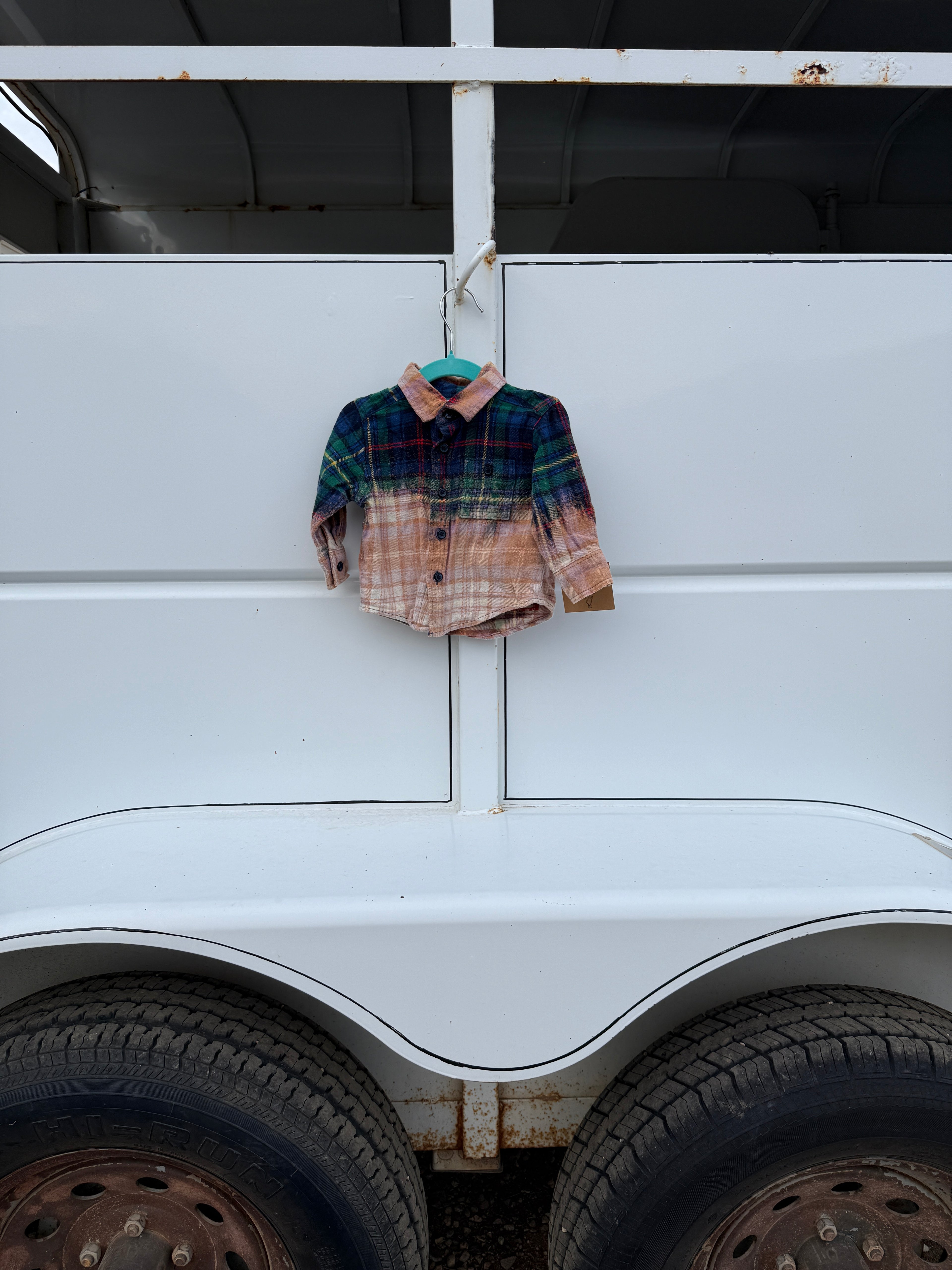 Upcycled Infant/Toddler Boy Flannel Shirt 12-18 Months