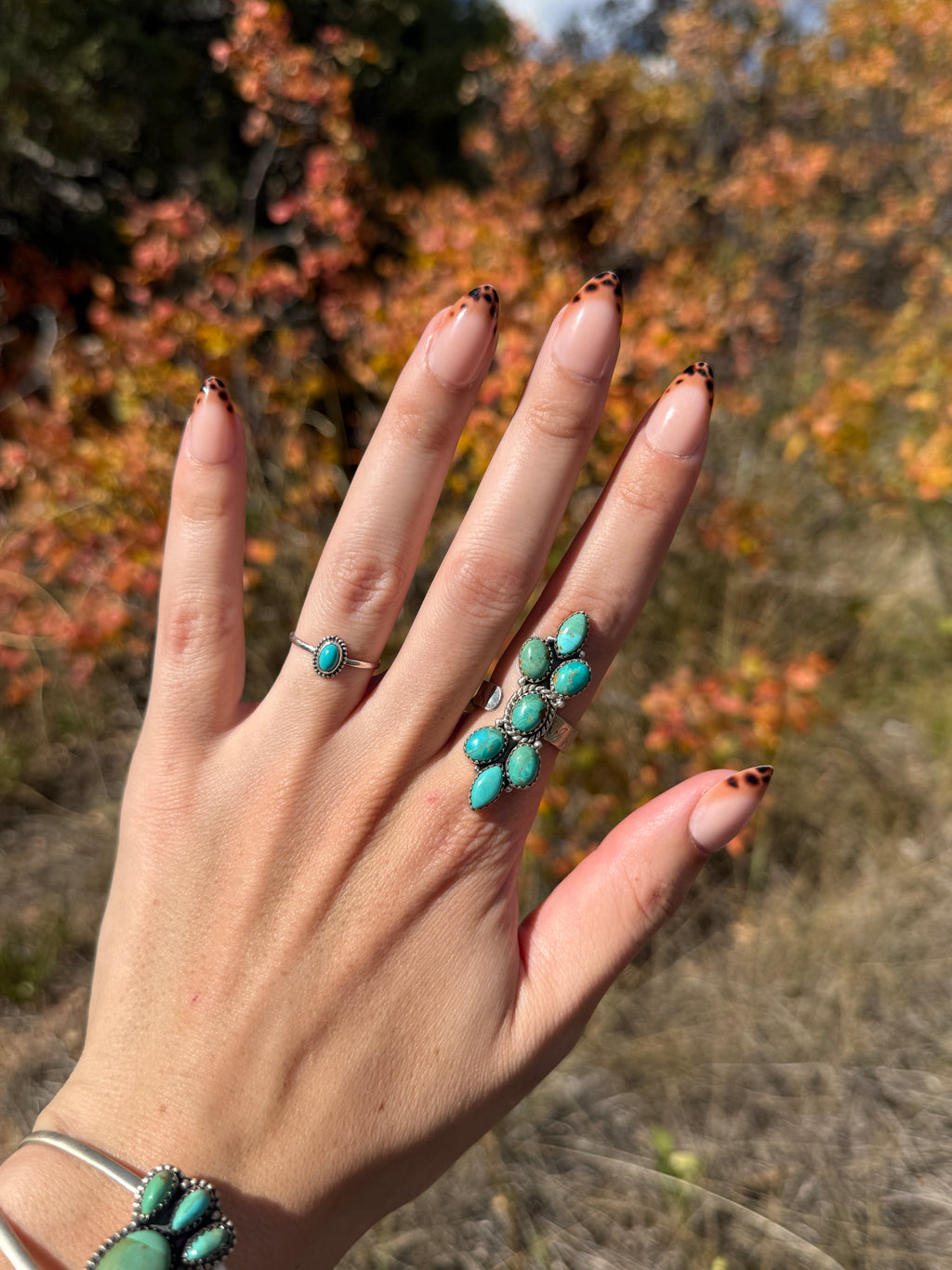 Handmade Sterling Silver Kingman Turquoise Adjustable Ring