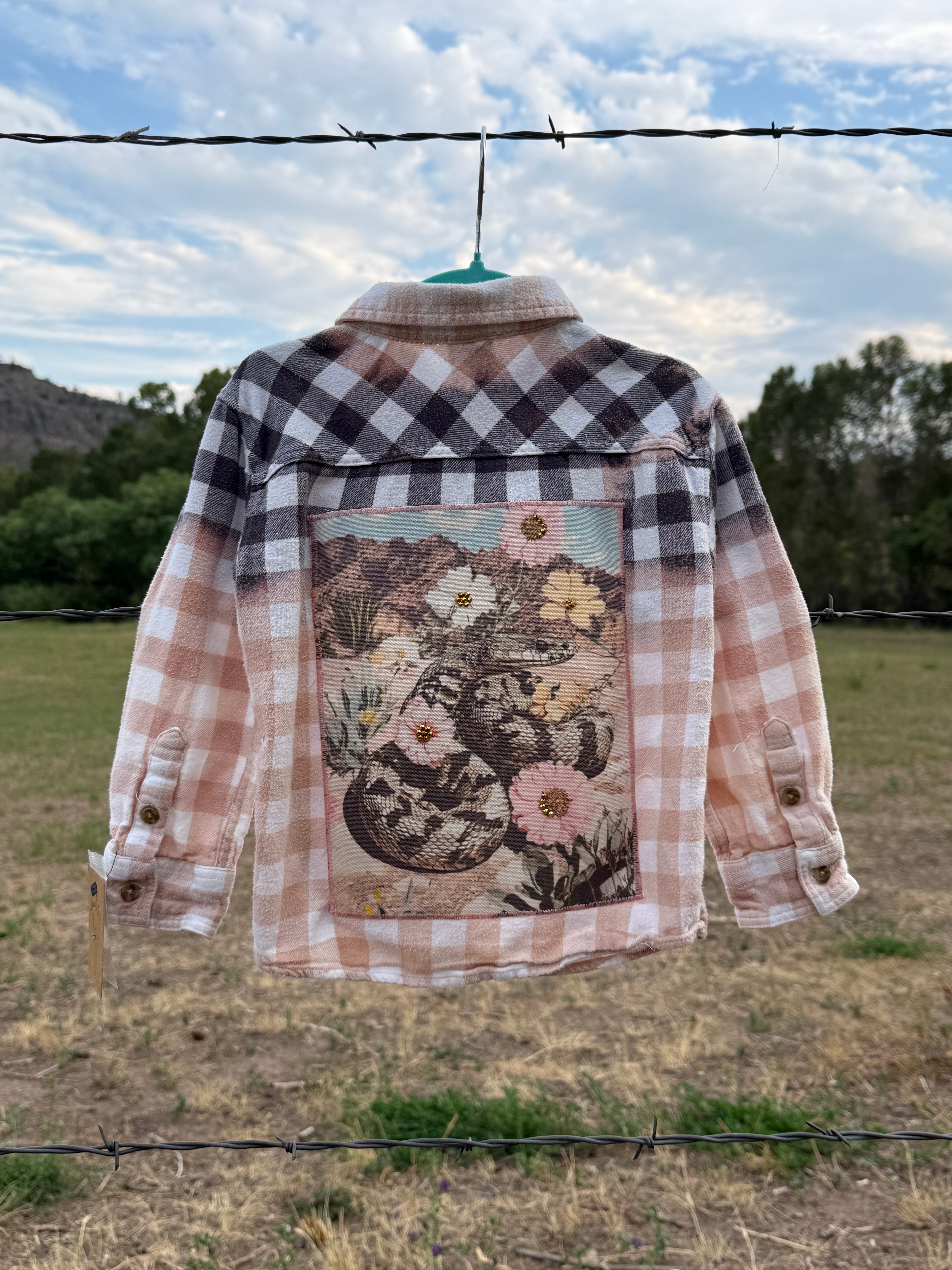 Upcycled Toddler Girls Flannel Shirt 3T