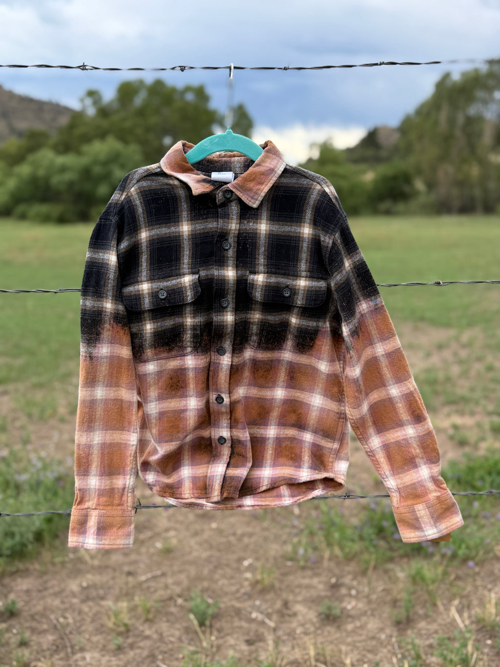 Upcycled Girls Flannel Shirt Size 8