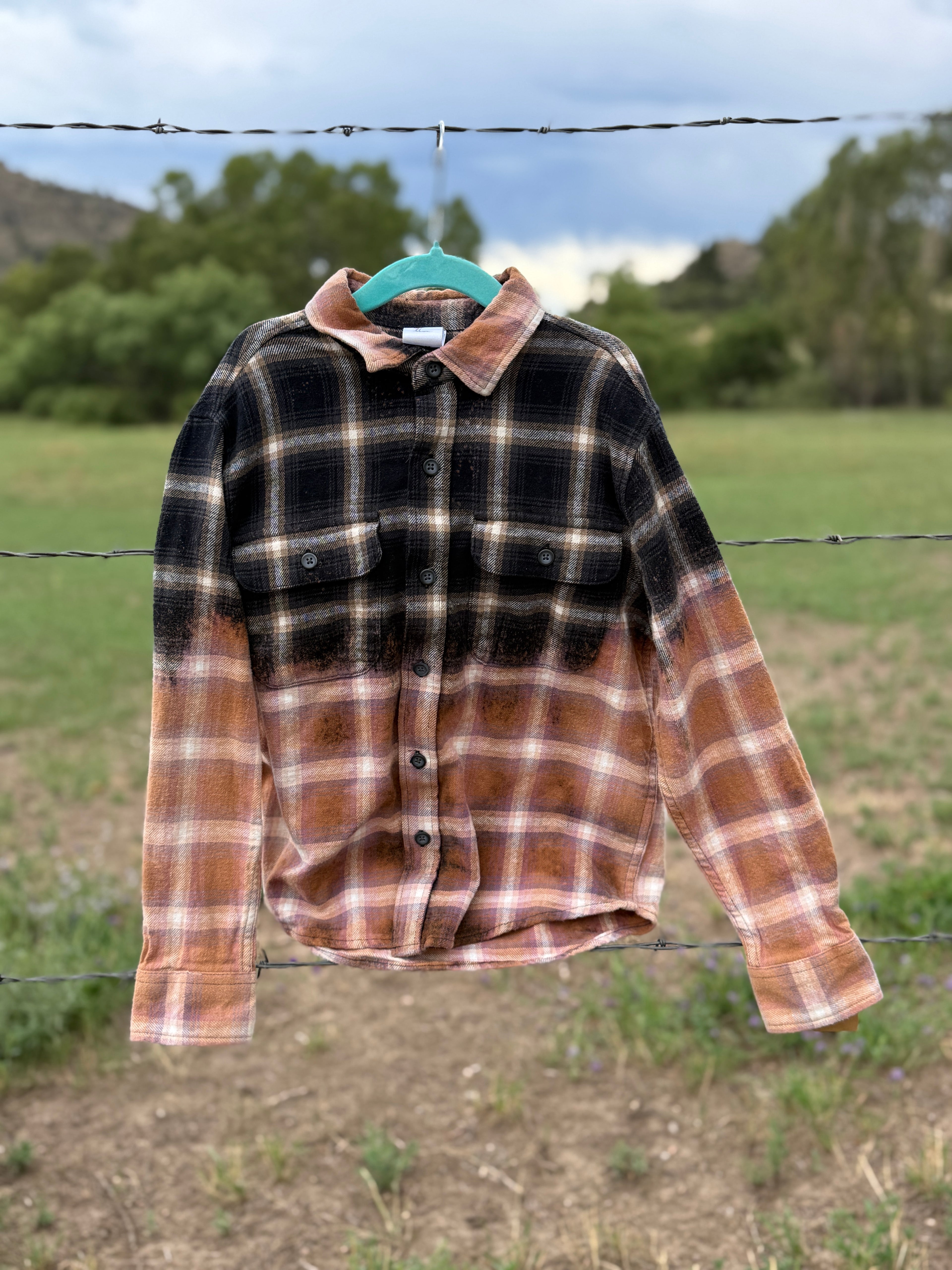 Upcycled Girls Flannel Shirt Size 8