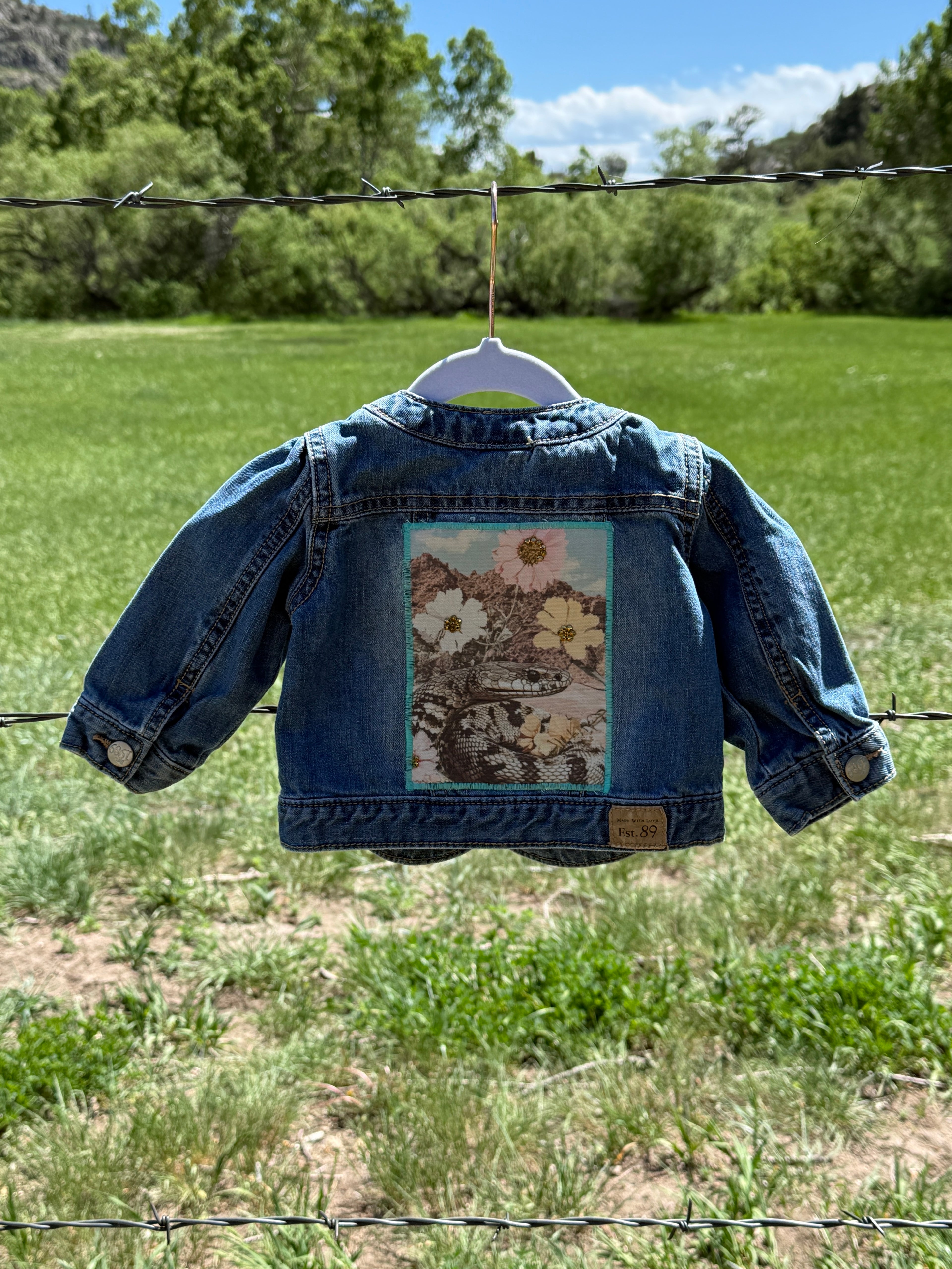 Infant 6-9 Month Upcycled Denim Jacket