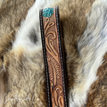Flower Tooled Leather Keychain Wristlet