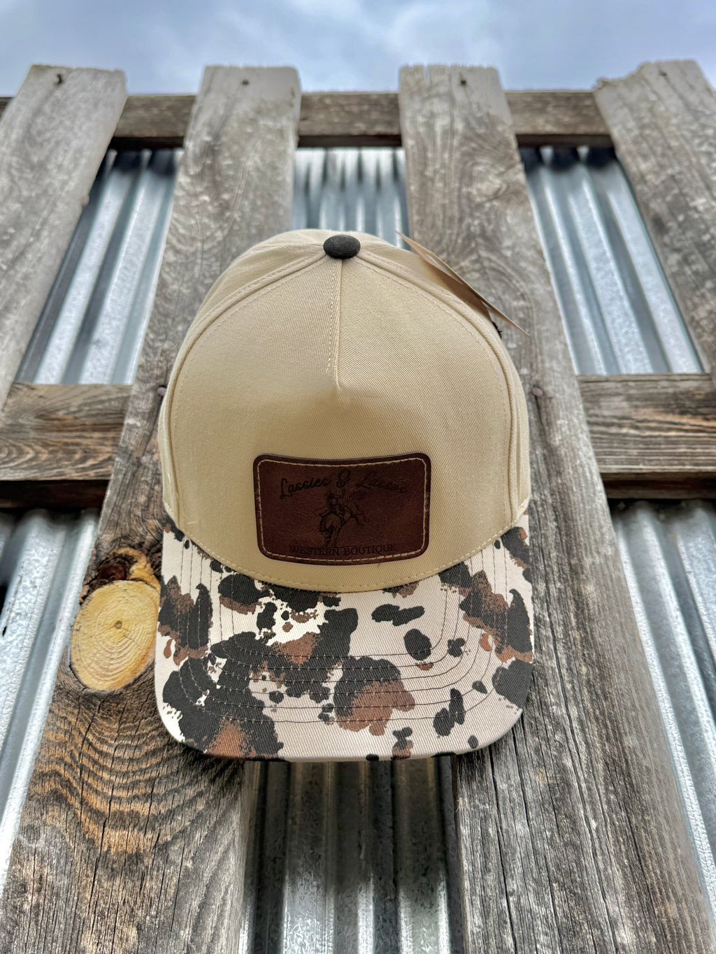 Women's Cowprint Vintage Snapback Hat