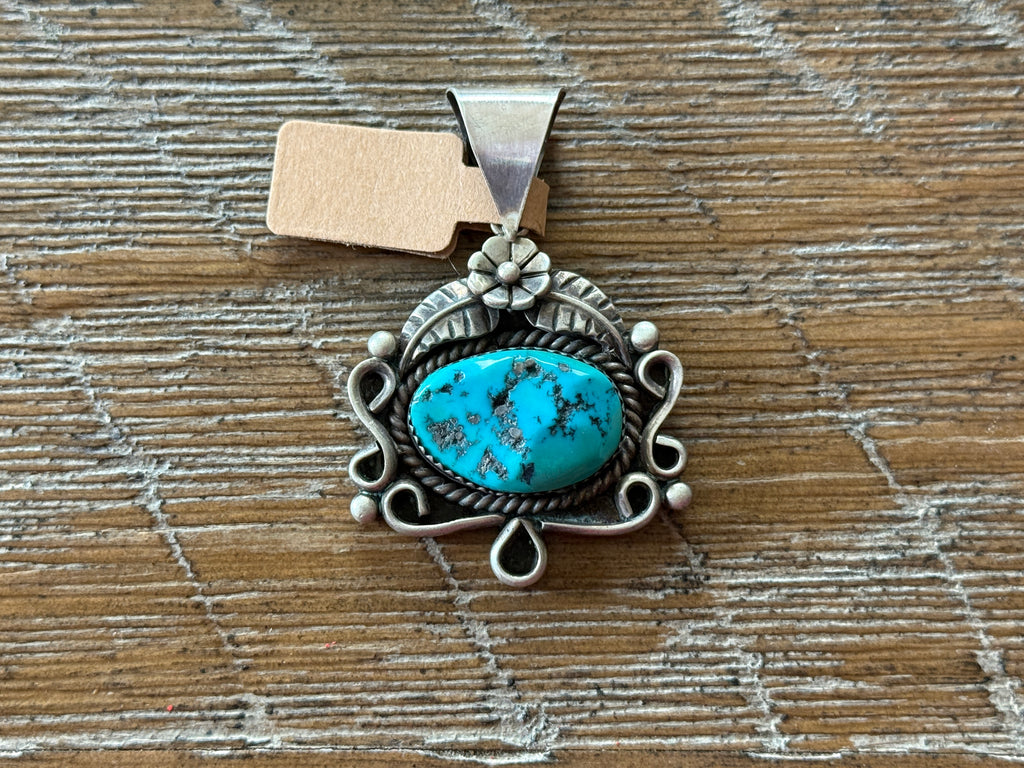 Vintage Navajo Sleeping Beauty Turquoise Pendant