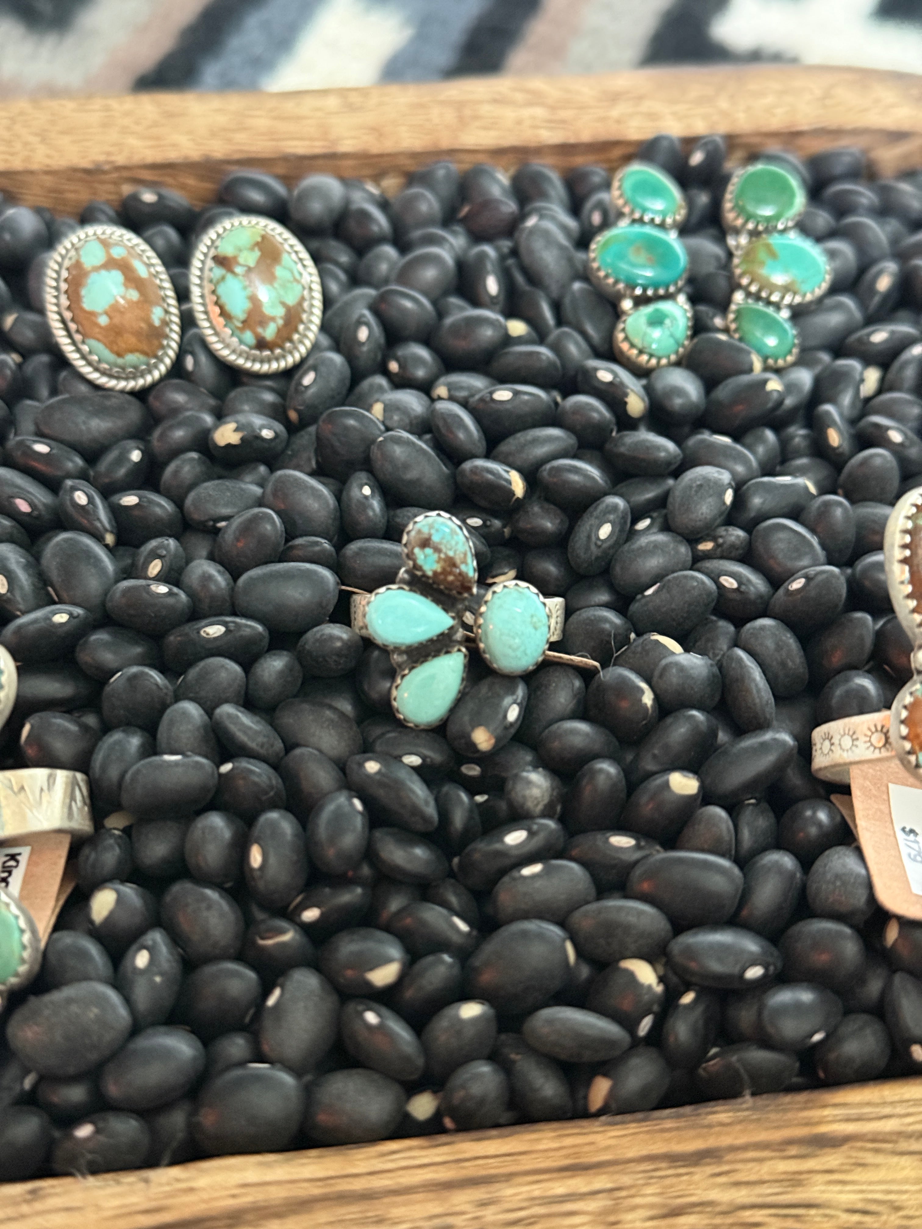 Handmade Sterling Silver Number 8 Turquoise Adjustable Ring