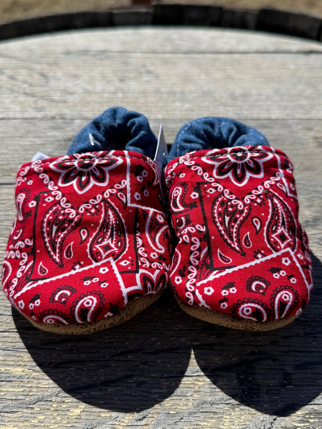 Paisley & Denim Infant Moccasins