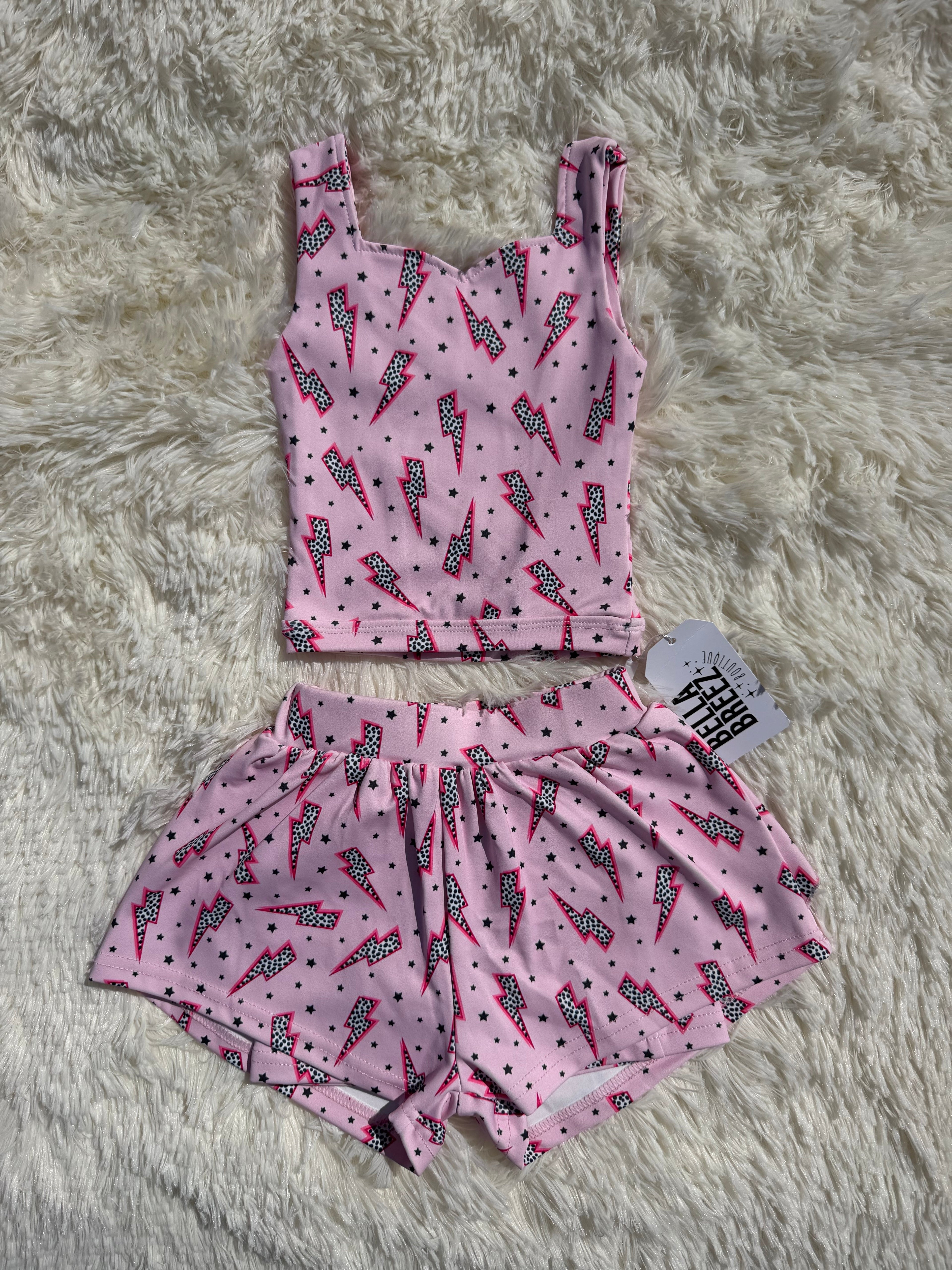 Pink Power Yoga Short Set