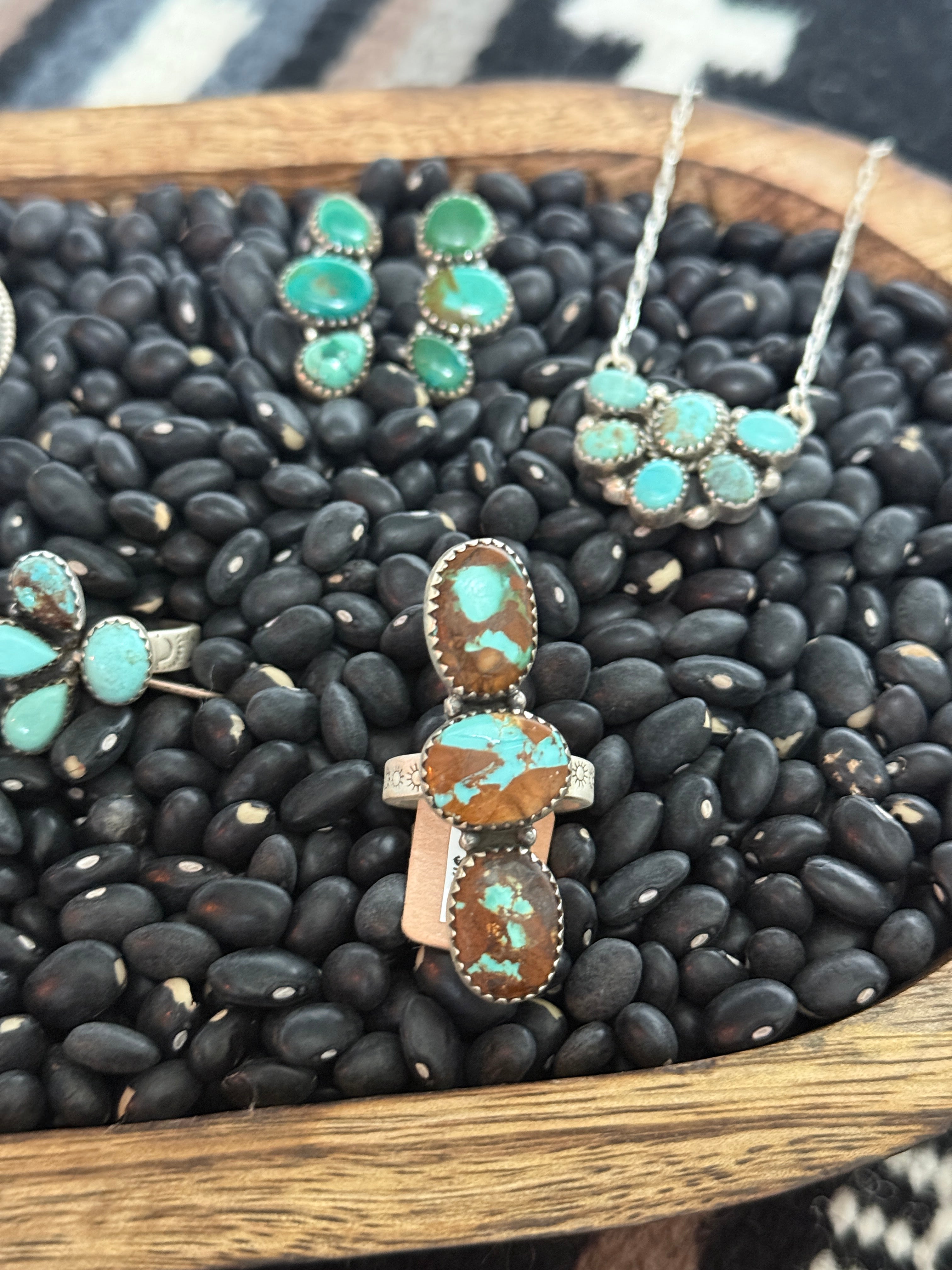 Handmade Sterling Silver Royston Turquoise Adjustable Ring