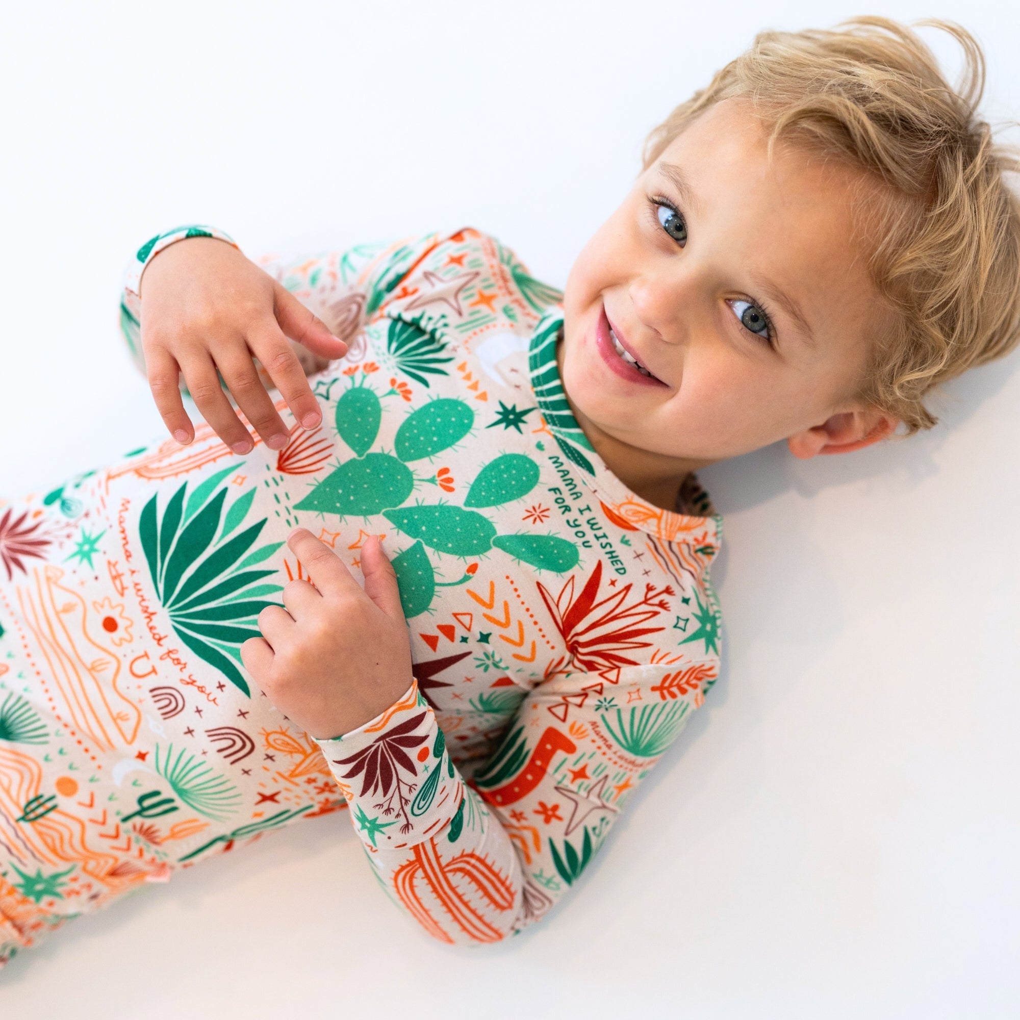 The Second-Skin 2-Piece Long Sleeve Pajama | Desert Cactus (Beige)