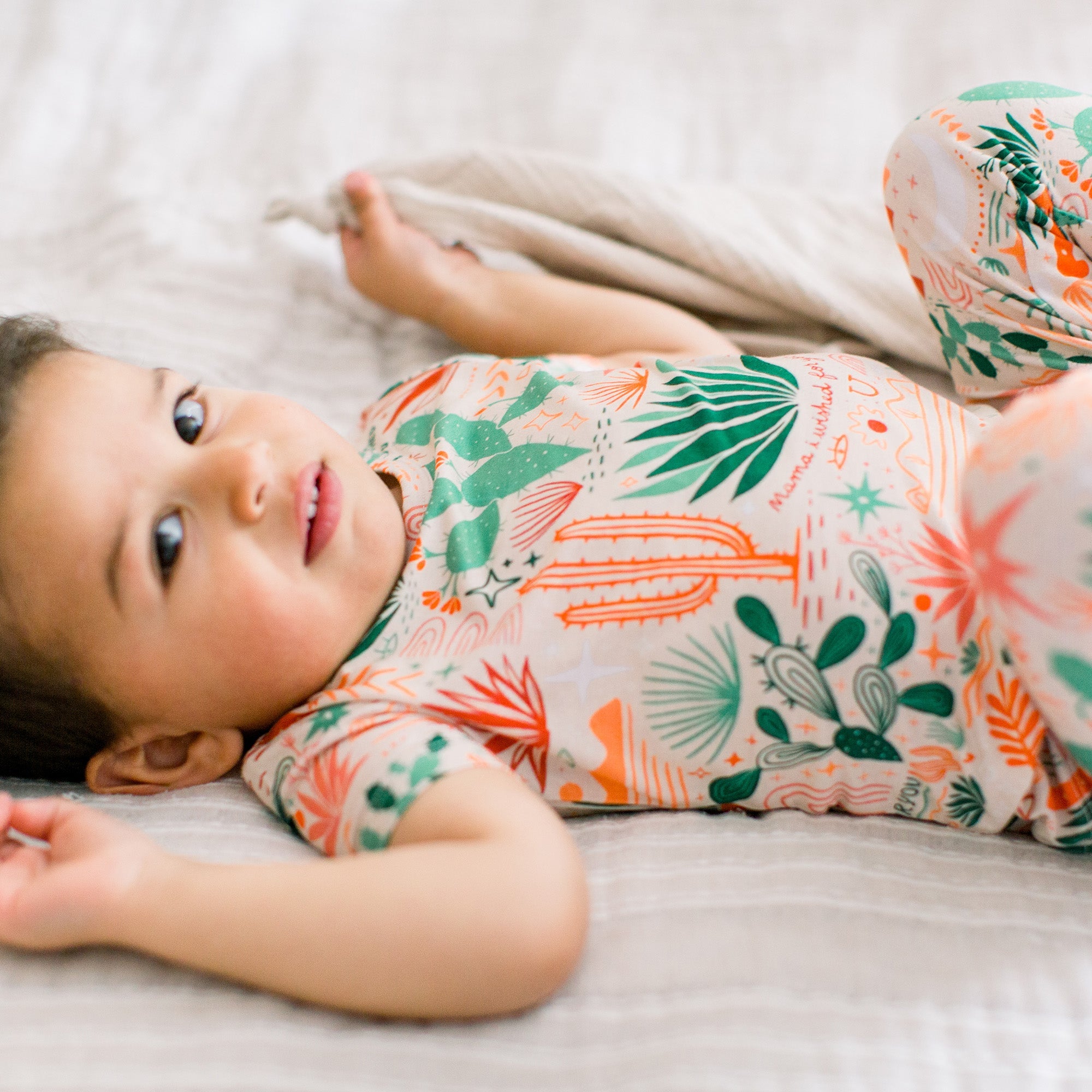 The Second-Skin 2-Piece Short Sleeve Pajama | Desert Cactus (Beige)