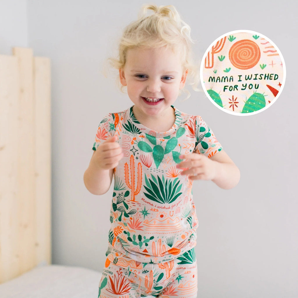 The Second-Skin 2-Piece Short Sleeve Pajama | Desert Cactus (Beige)