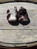 Faux Cowhide Infant Moccasins