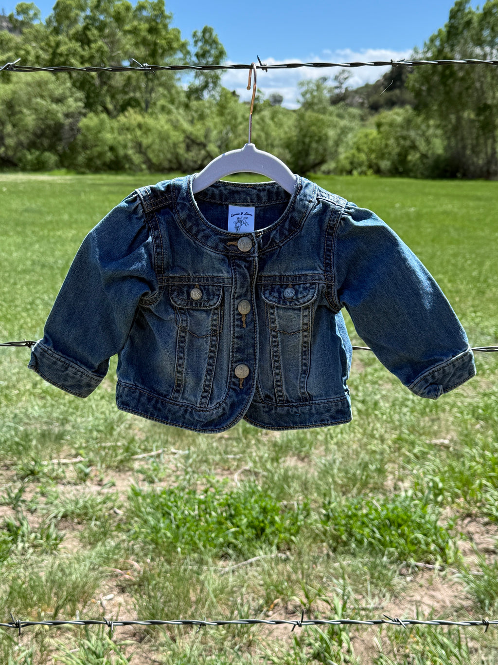 Infant 6-9 Month Upcycled Denim Jacket