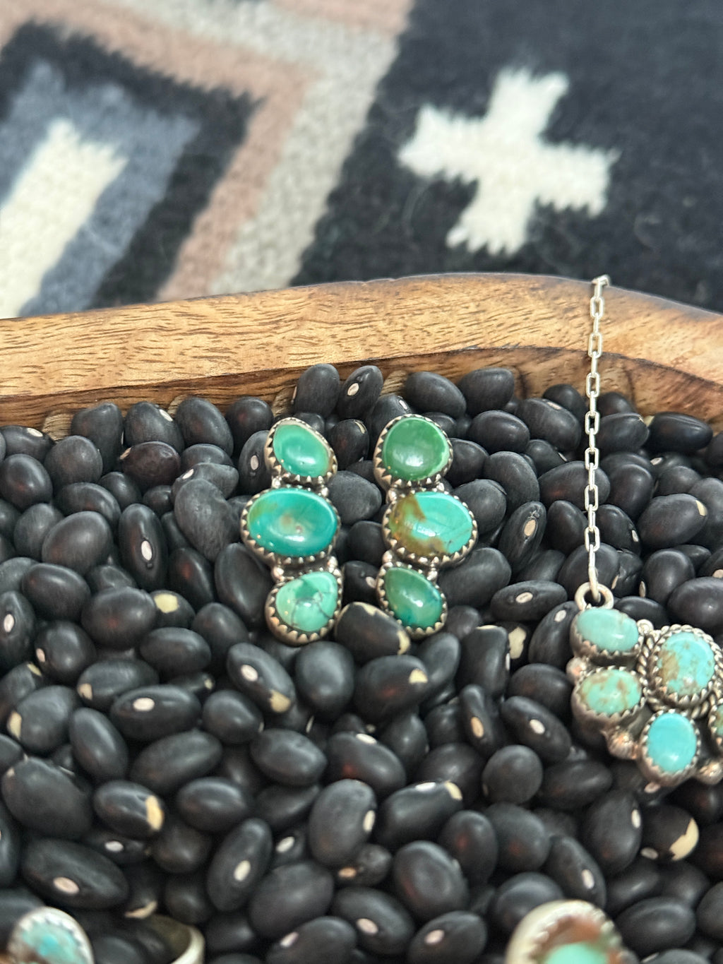 Handmade Sterling Silver Kingman Turquoise Post Stud Earrings