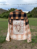 Upcycled Girls Flannel Shirt Size 6/7