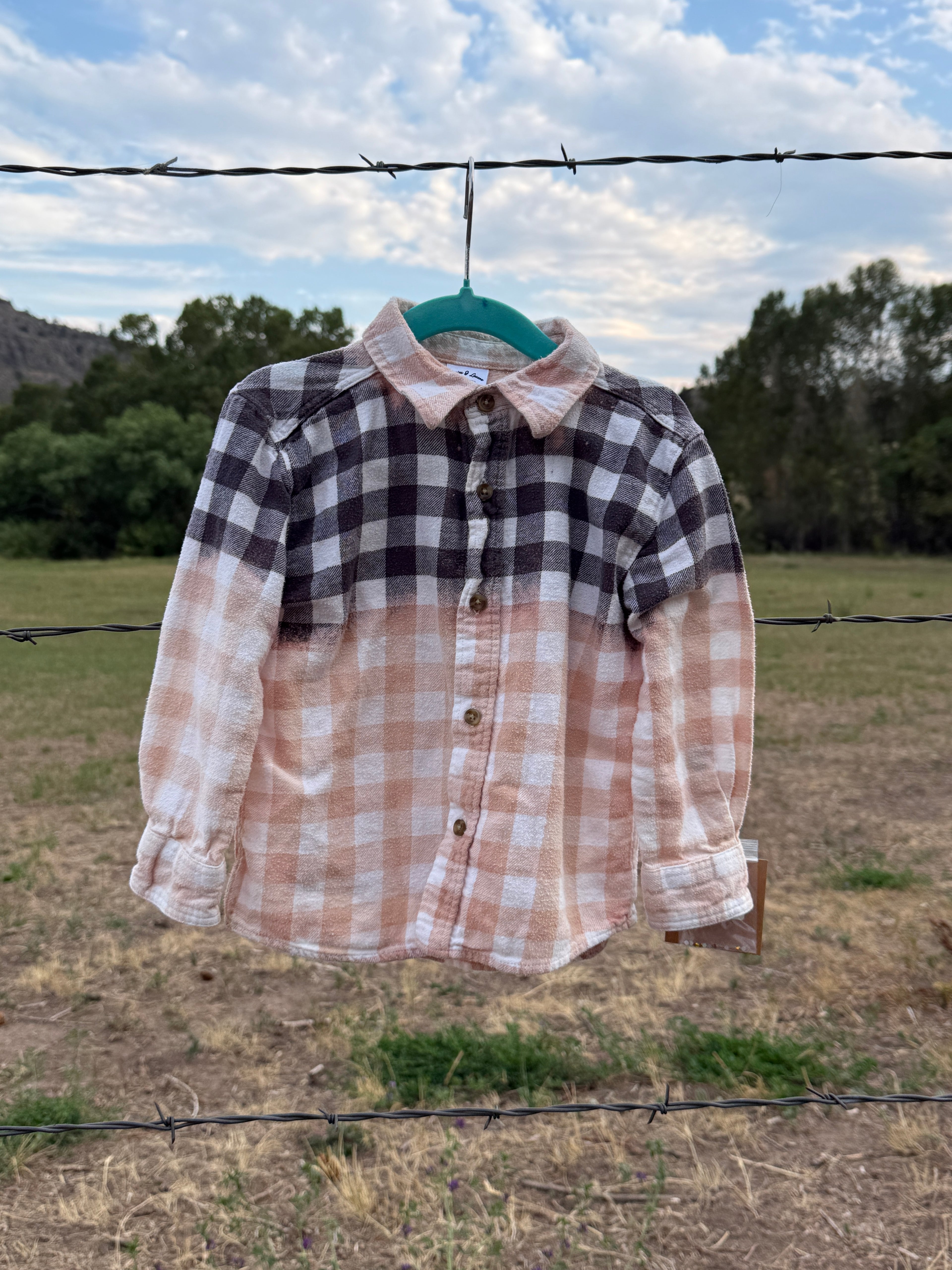 Upcycled Toddler Girls Flannel Shirt 3T