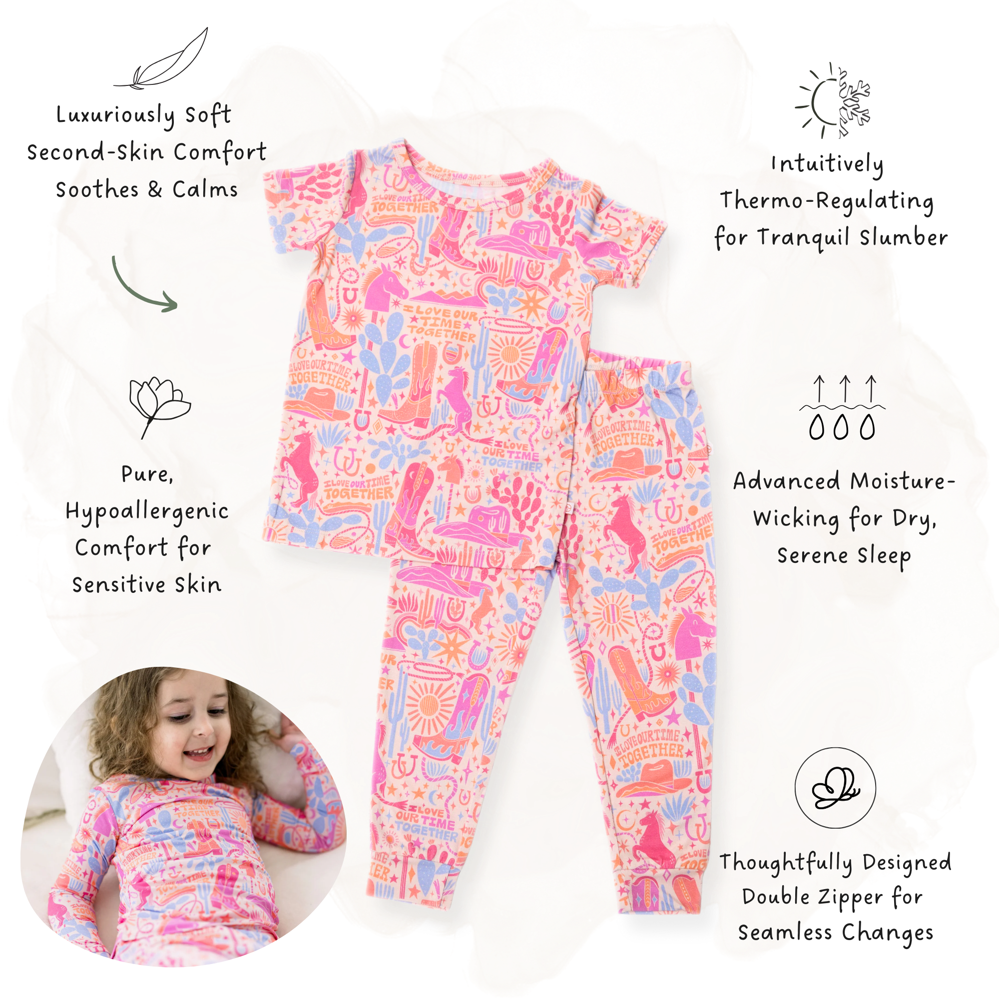 The Second-Skin 2-Piece Long Sleeve Pajama | Saddle Up