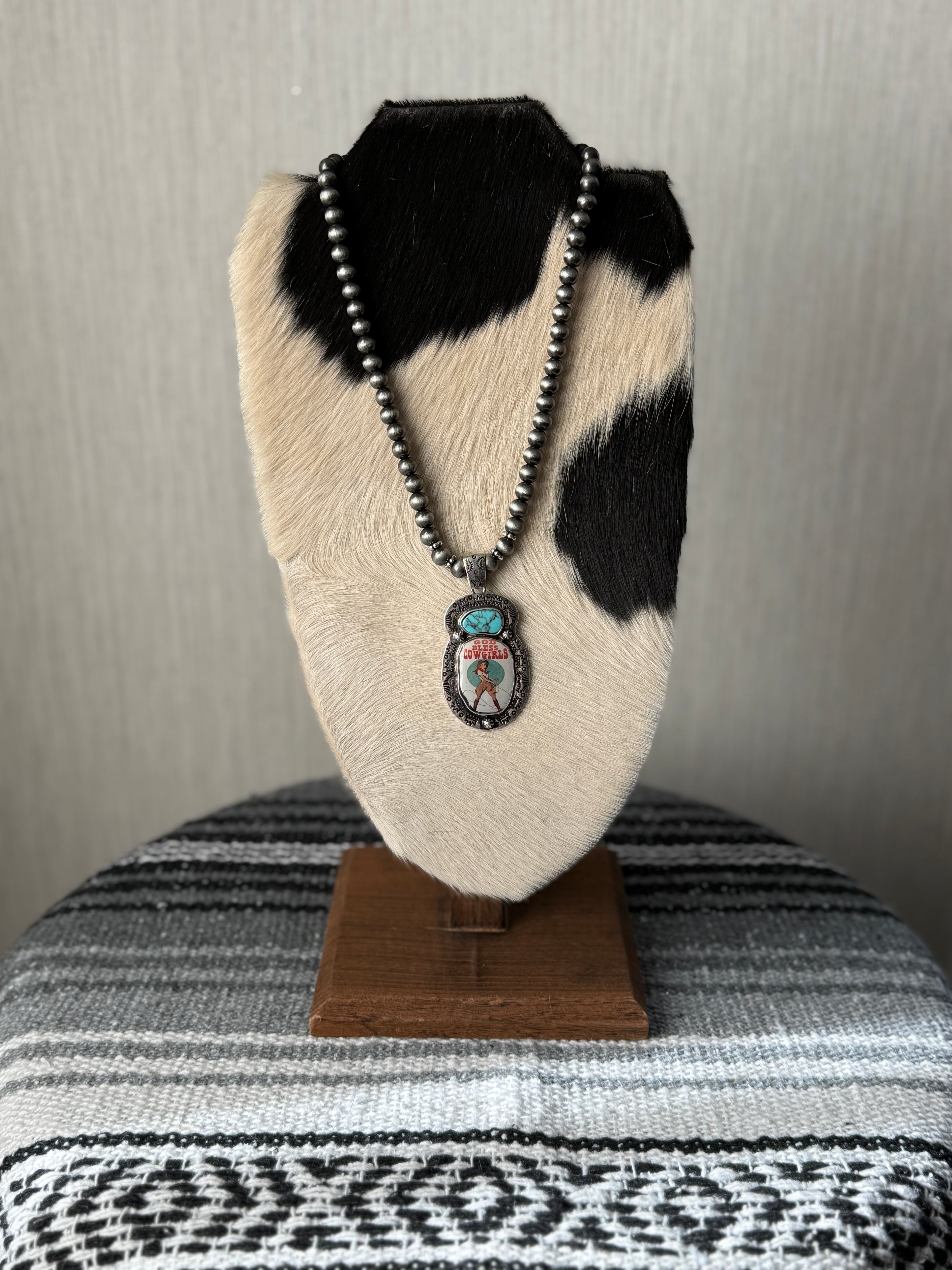 God Bless Cowgirls Pendant Necklace