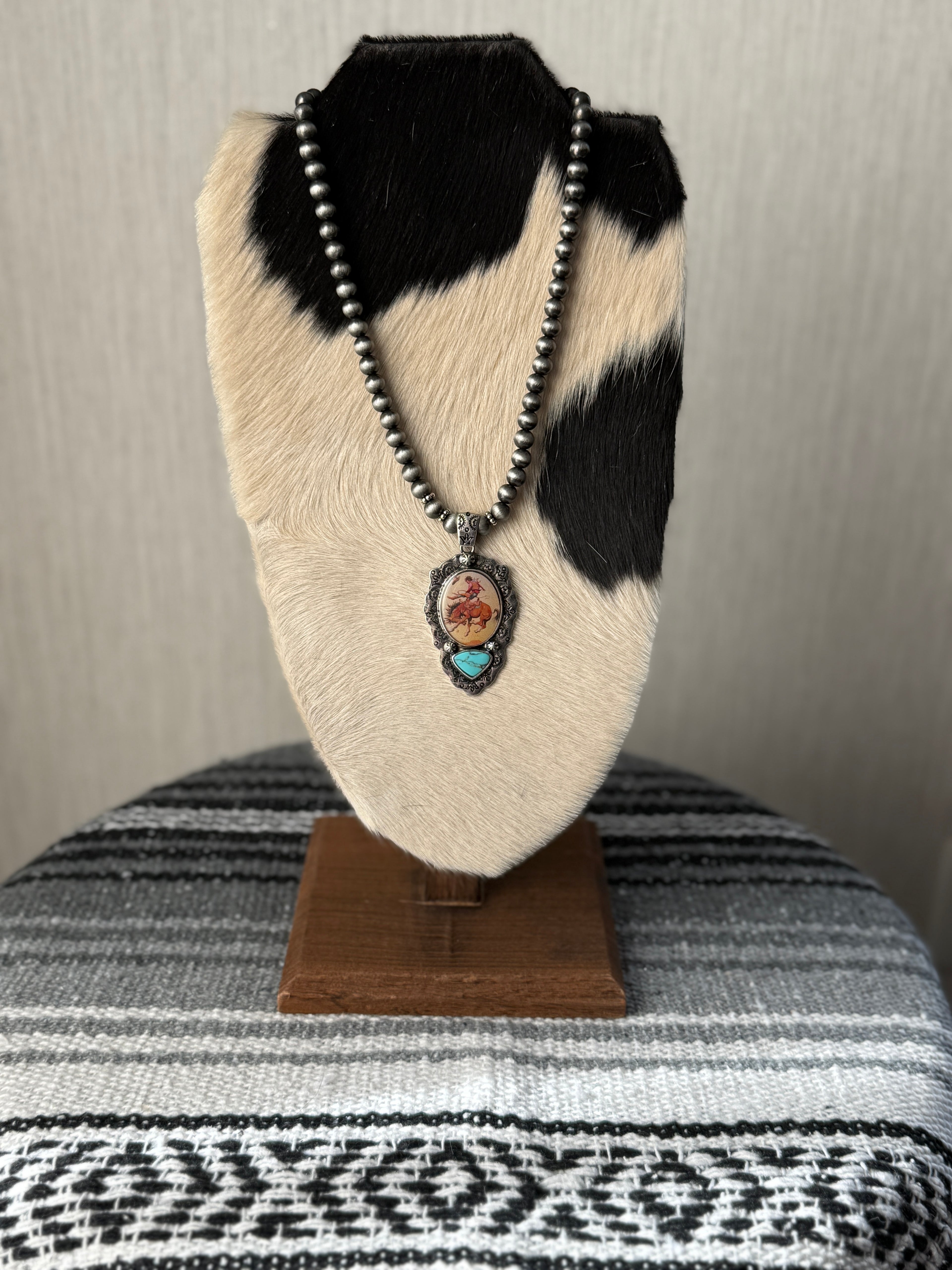 Bucking Bronc Pendant Necklace