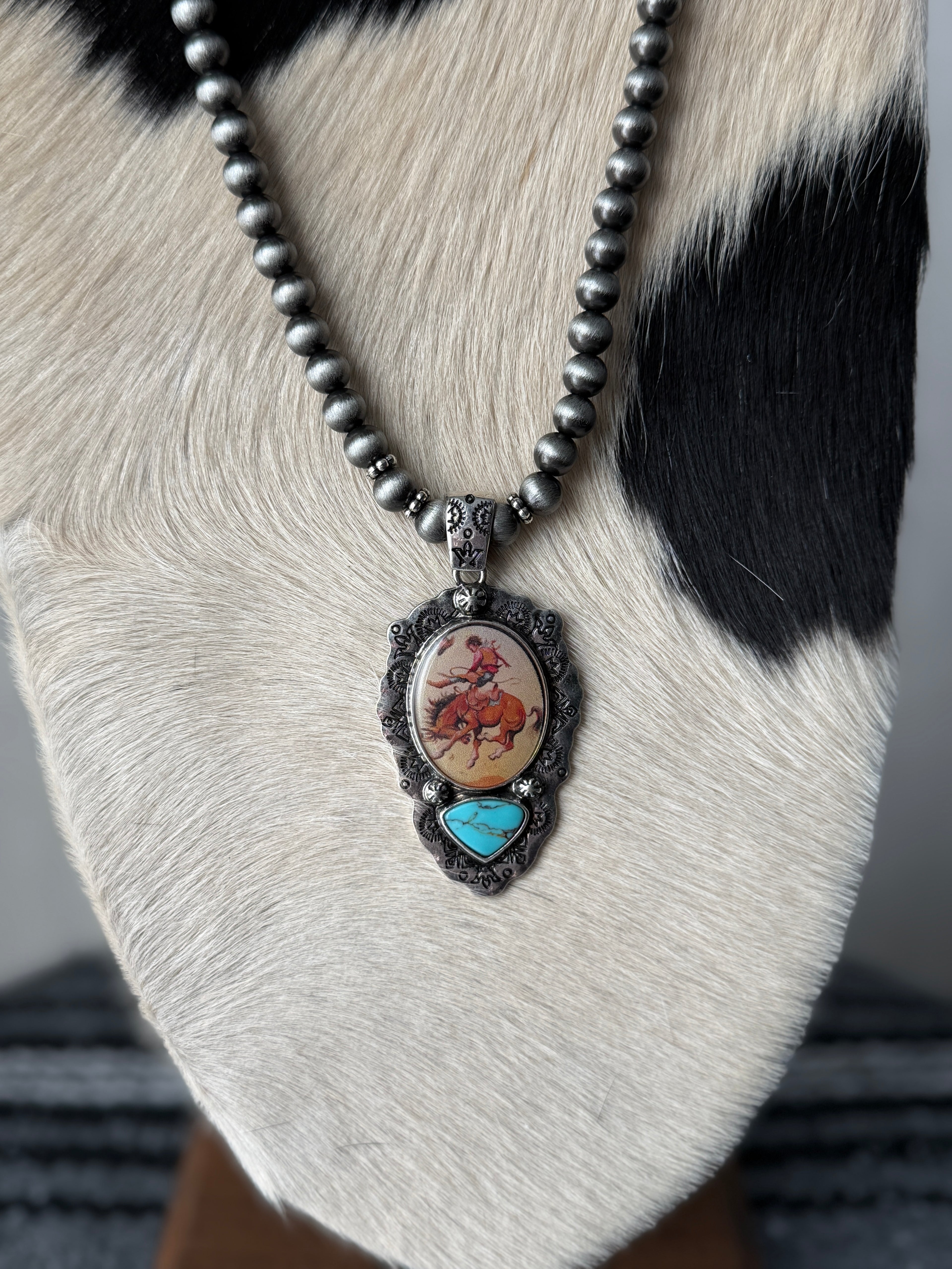 Bucking Bronc Pendant Necklace