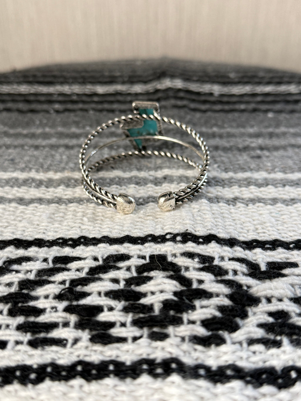 Lightning Bolt Turquoise Cuff Bracelet