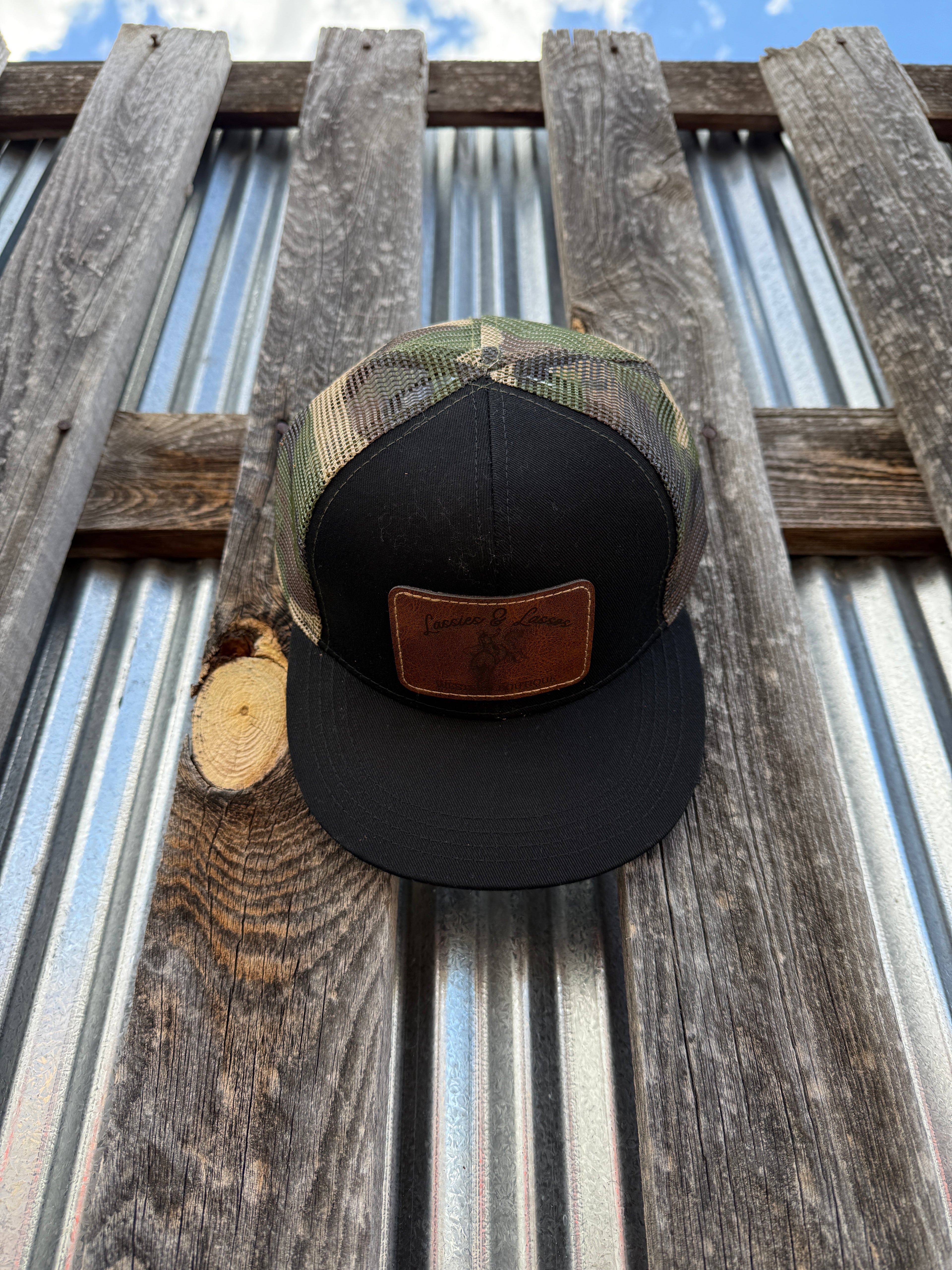Children's Camo Flat Brim Trucker Hat