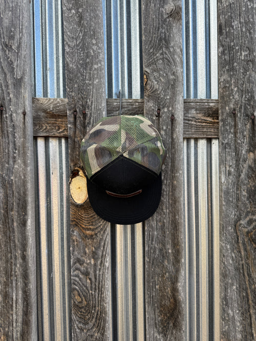 Children's Camo Flat Brim Trucker Hat
