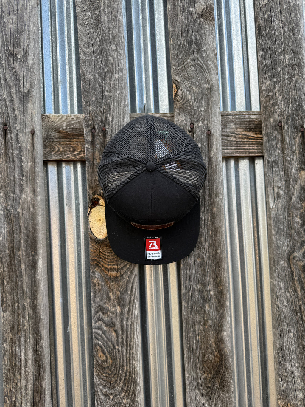 Men's Black 7 Panel Trucker Hat