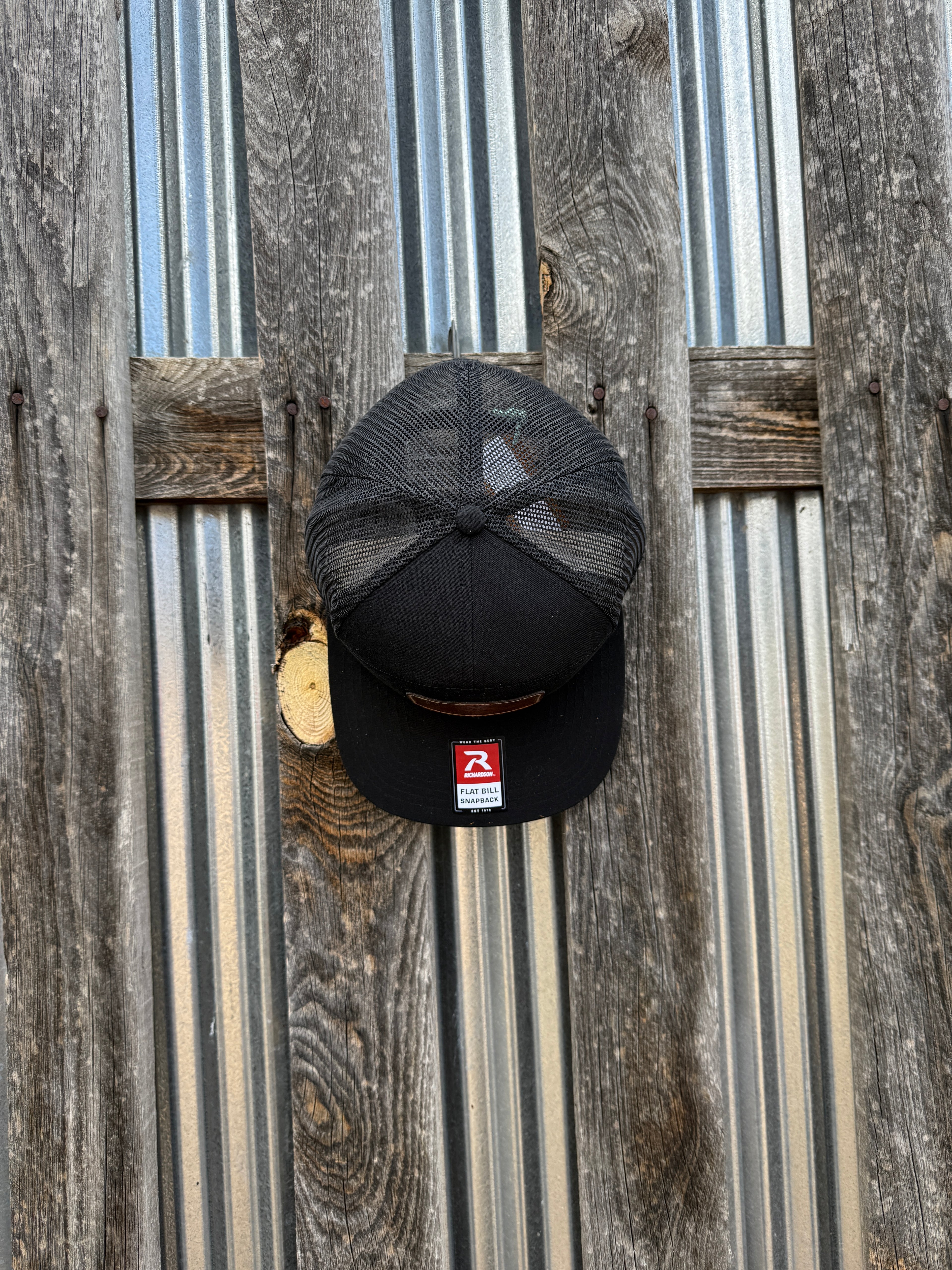 Men's Black 7 Panel Trucker Hat