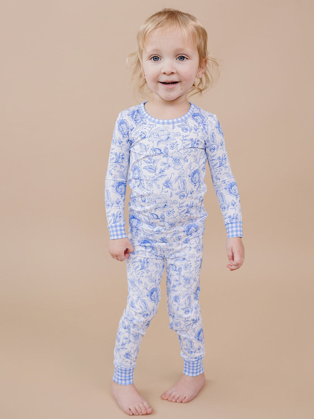 Bamboo Two Piece Set | Blue Flowers