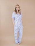 Bamboo Women's Pajamas| Blue Flowers