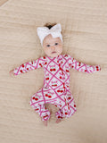 Bamboo Zip Romper | Cherry Bow