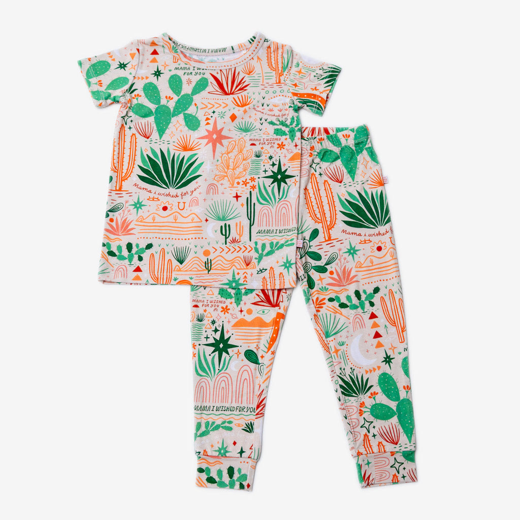 The Second-Skin 2-Piece Short Sleeve Pajama | Desert Cactus (Beige)
