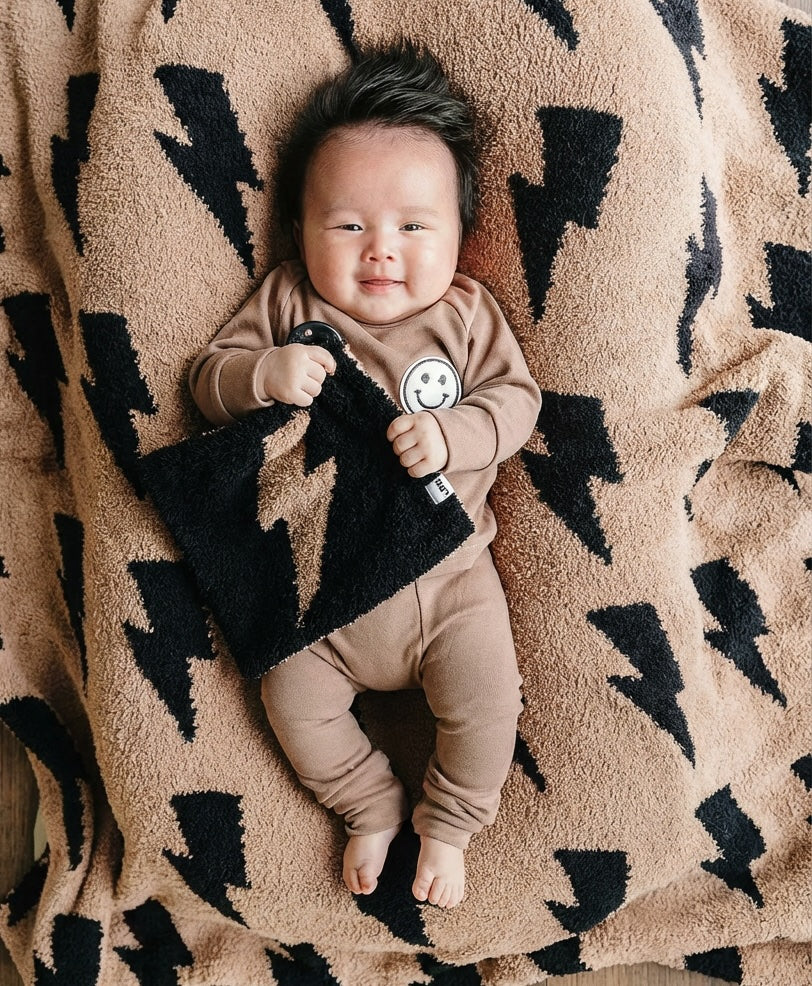 Lightning Bolt Plush Lovey | Mocha