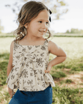 Tilly Bow Front Top - Sepia Garden